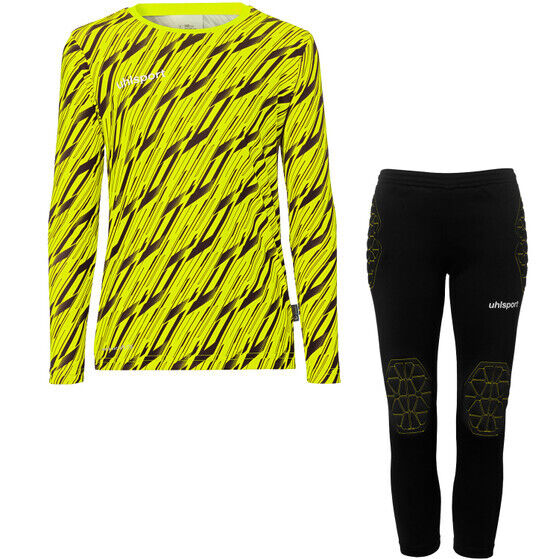 Progressive Goalkeeper Set langarm Kinder fluo gelb/schwarz 116