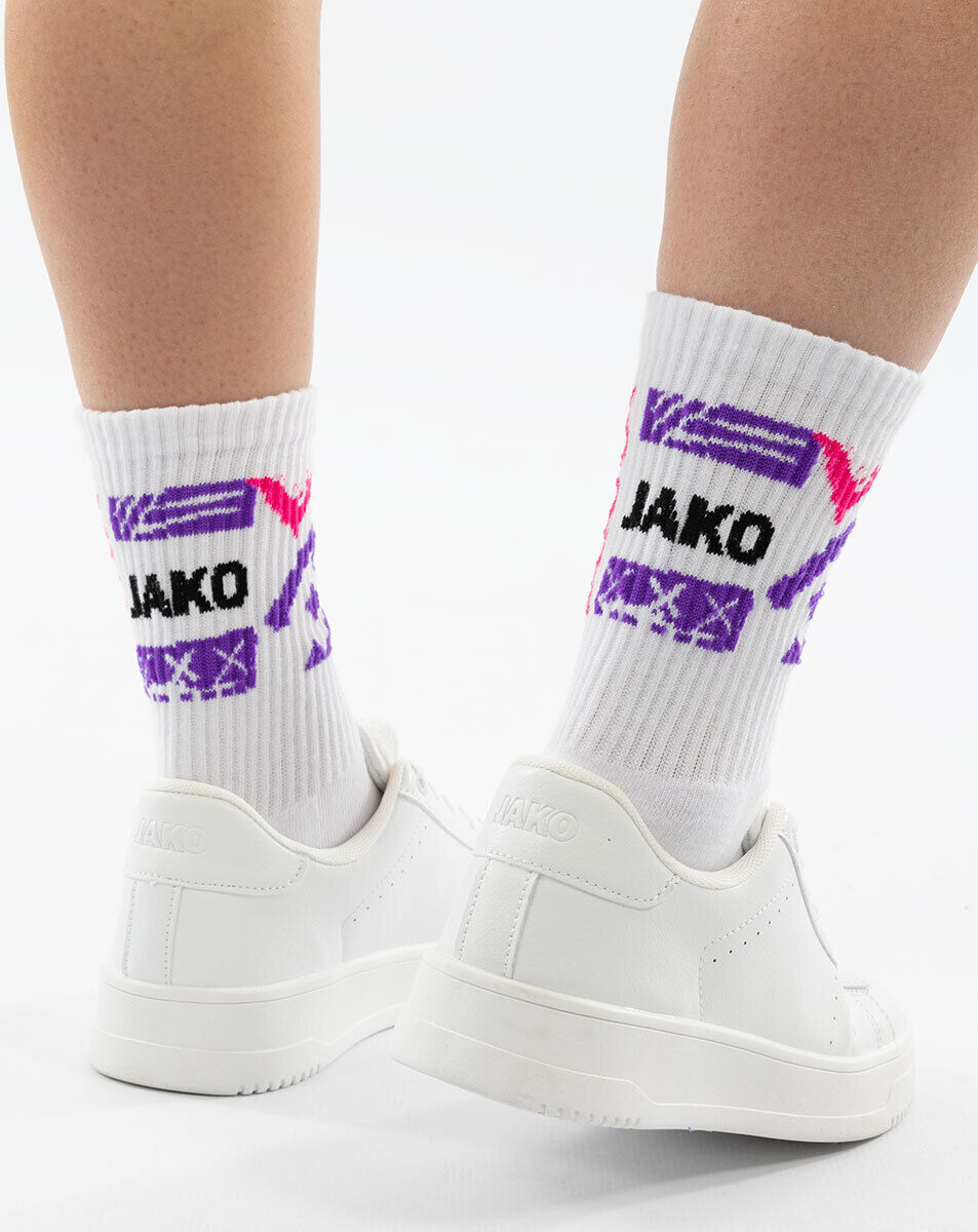 Jako Malle Sportsocken lang 2er Pack weiß/pink/lila/schwarz 47-50
