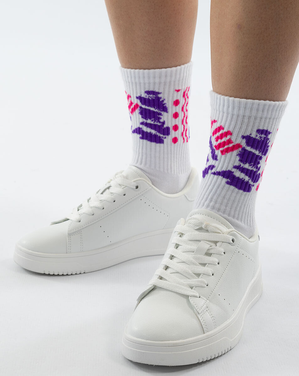 Jako Malle Sportsocken lang 2er Pack weiß/pink/lila/schwarz 47-50