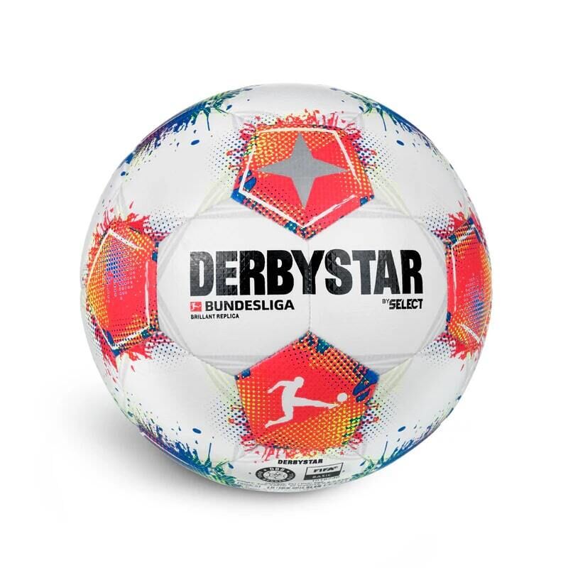 10er Ballpaket Derbystar Fussball Bundesliga Replica v25 Trainingsball weiß/blau/rot 5