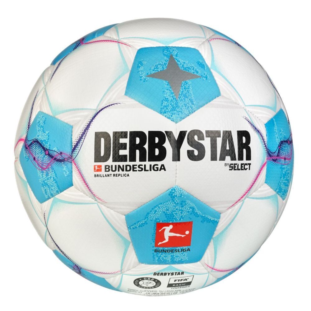 10er Paket Derbystar Bundesliga Brillant Replica v 24 Trainingsball weiß/blau 4 10er Paket Derbystar Bundesliga Brillant Replica v 24 Trainingsball weiß/blau 4