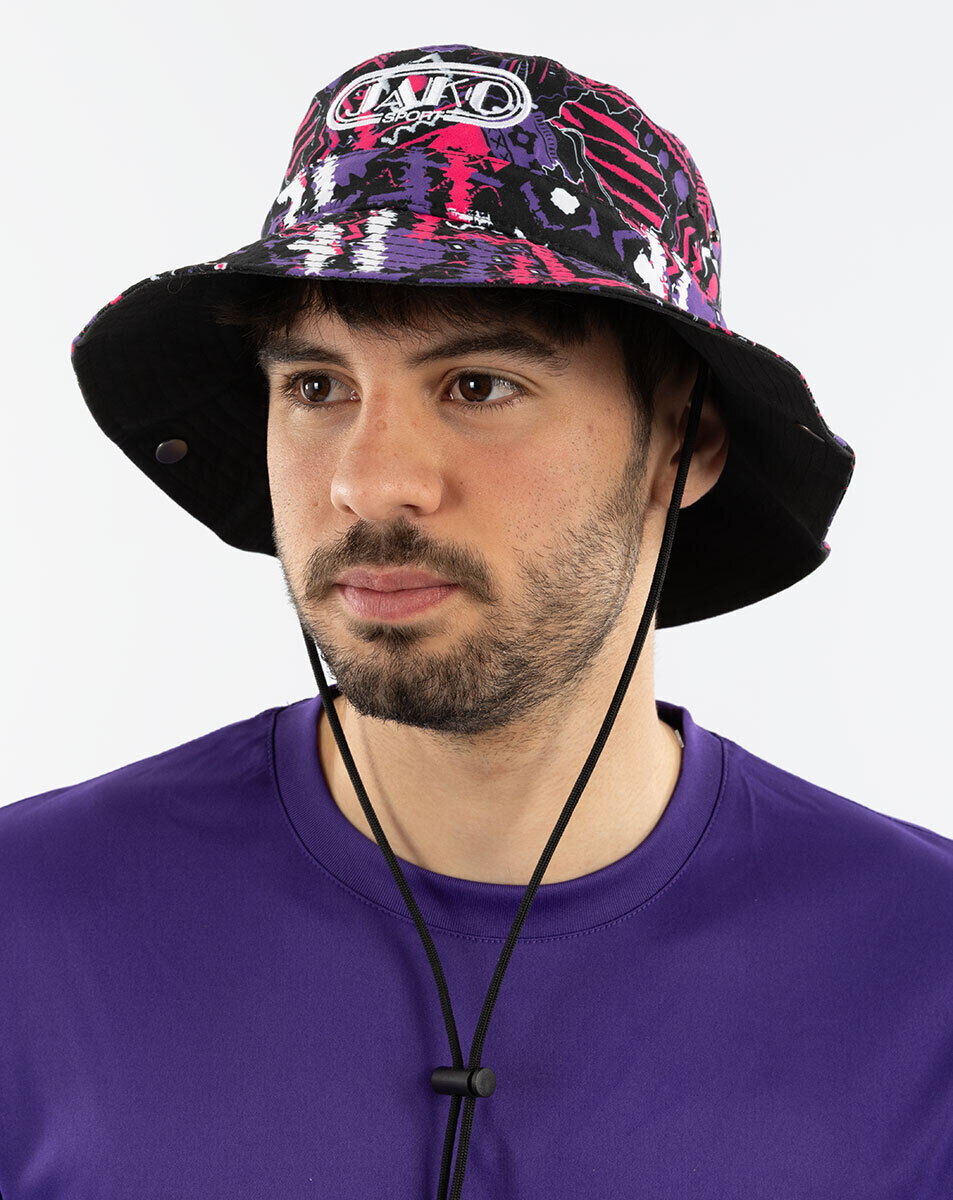 Jako Malle Fischerhut Tropicana weiß/pink/lila/schwarz uni