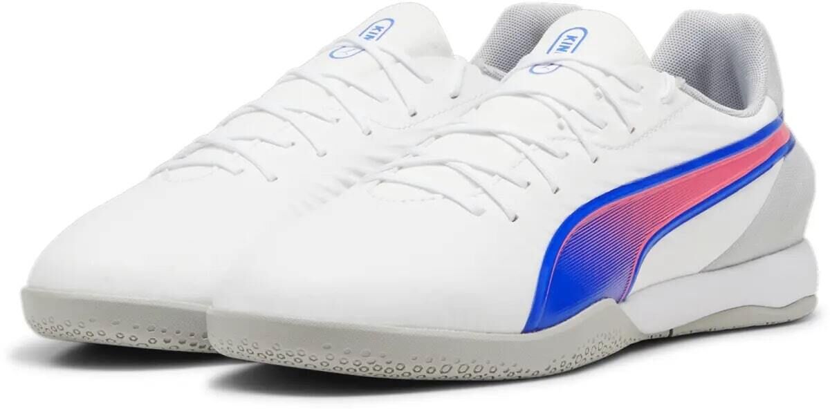 Puma King Match IT Hallenschuhe puma white-bluemazing-flat light gray 45