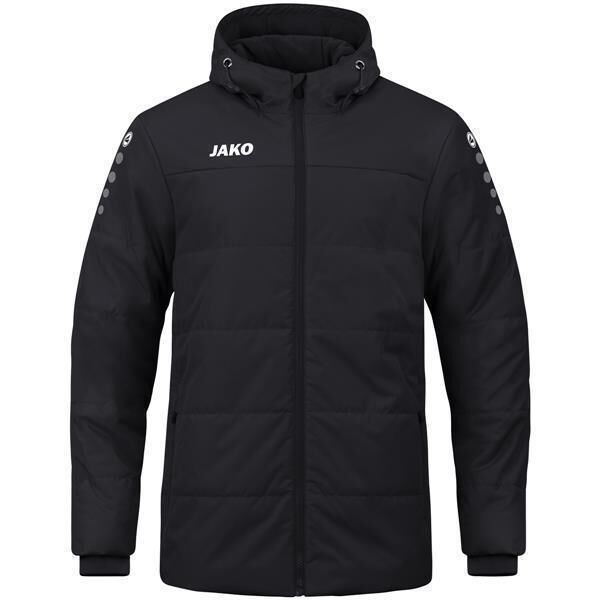 JAKO Coachjacke Team mit Kapuze 3XL Schwarz