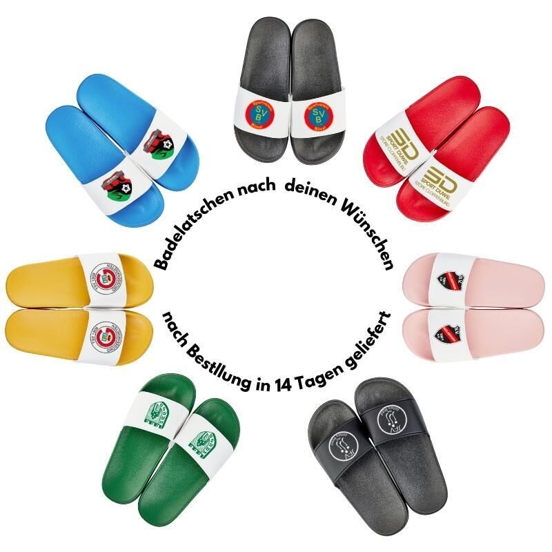 Badelatschen mit Logo 46/47 Gelb/Weiß