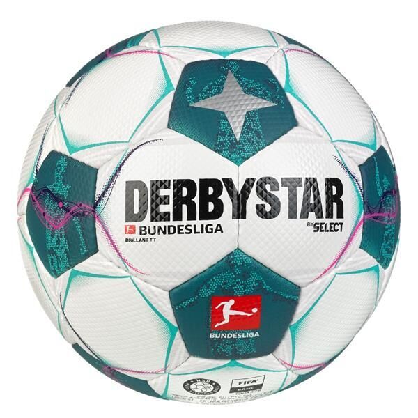 10er Paket Derbystar Fussball-BL BRILLANT TT - weiss/grün - 5