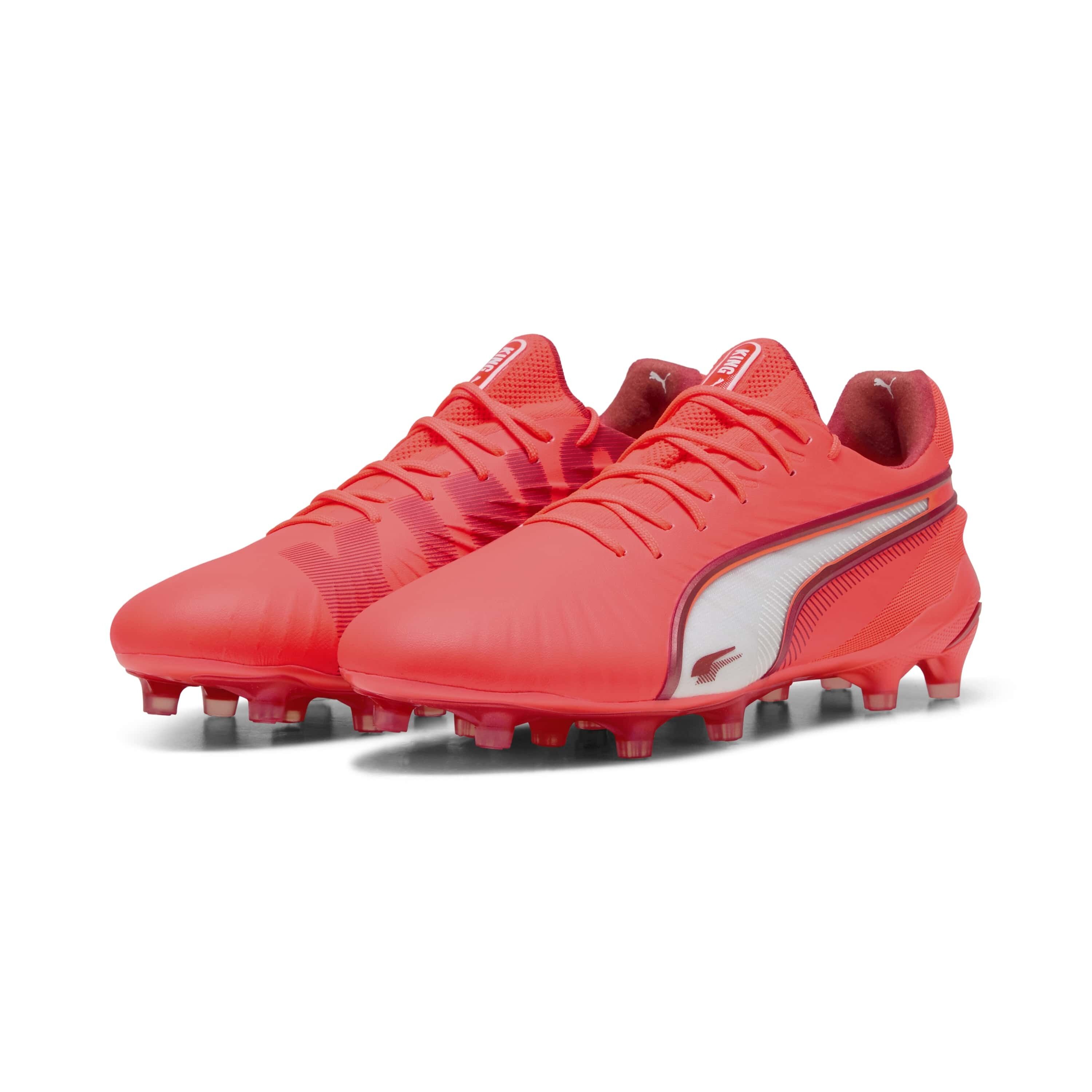 Puma King Ultimate FG/AG Fussballschuhe glowing red-puma white-red fire 45