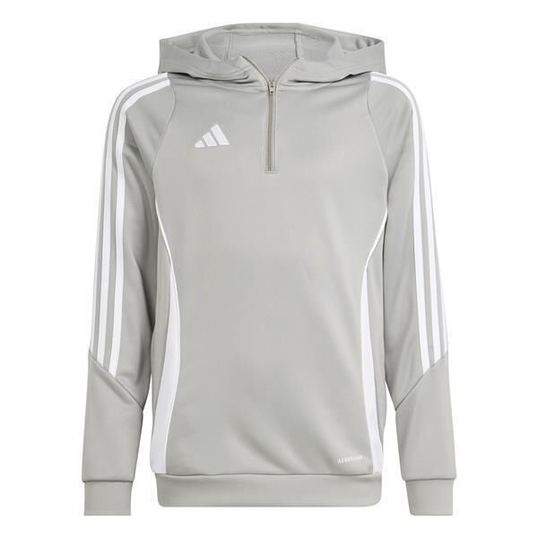 adidas Tiro 24 Half Zip Hoodie Kinder grau/weiß 152