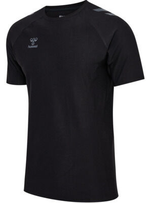 HUMMEL hmlCIMA 2.0 JERSEY S/S - BLACK MELANGE - XL HUMMEL hmlCIMA 2.0 JERSEY S/S