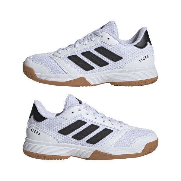 adidas Ligra 8 Indoorschuhe Kinder weiß/schwarz/gelb 32 (32 EU) adidas Ligra 8 Indoorschuhe Kinder