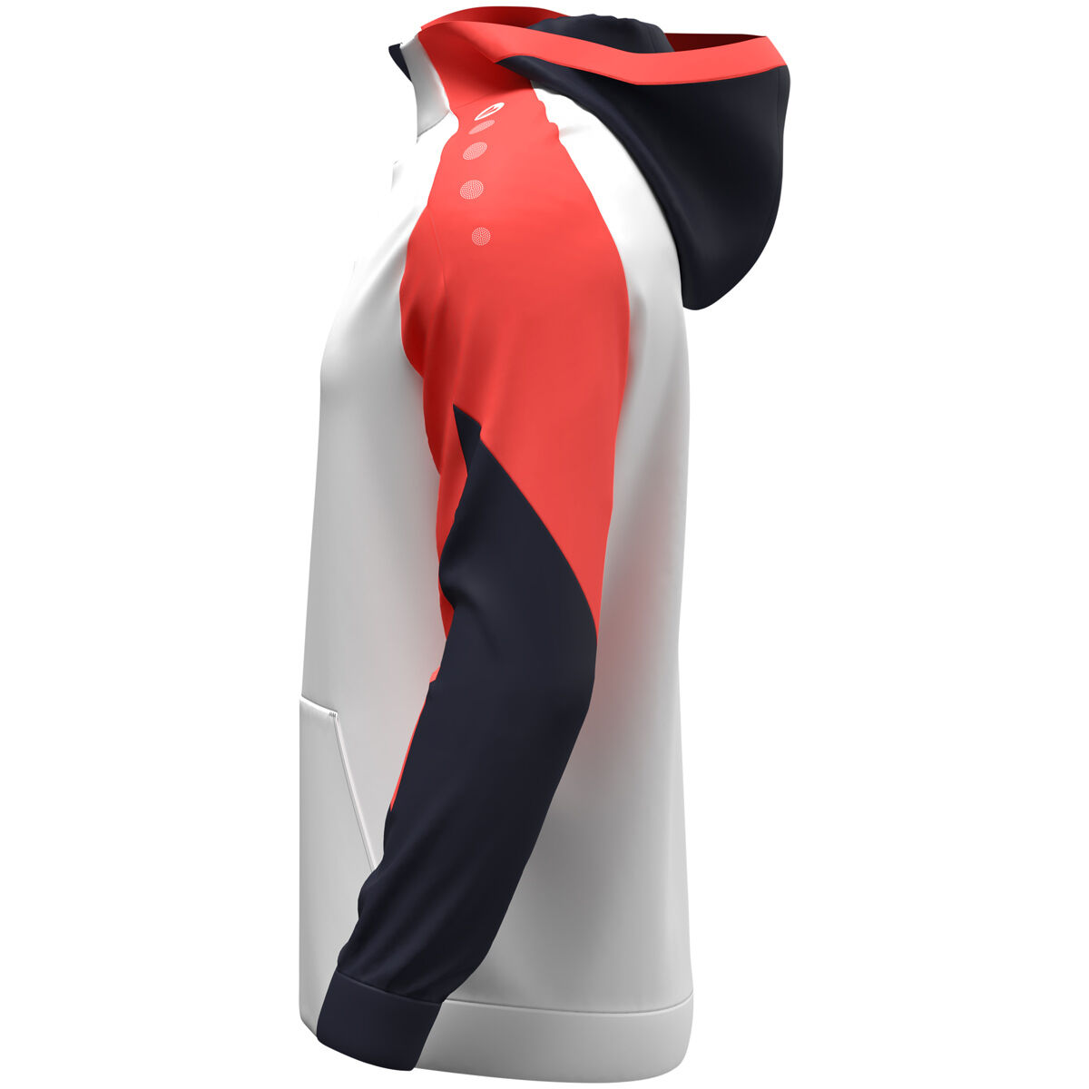 JAKO Zip Hoodie Dynamic weiß/coral/marine 3XL