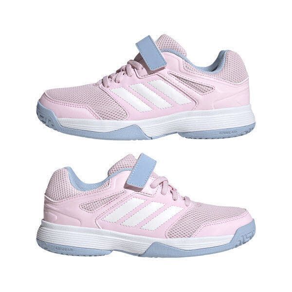 adidas Speedcourt Kinder Velcro Indoorschuhe pink/weiß/blau 28 (28 EU) adidas Speedcourt Kinder Velcro Indoorschuhe