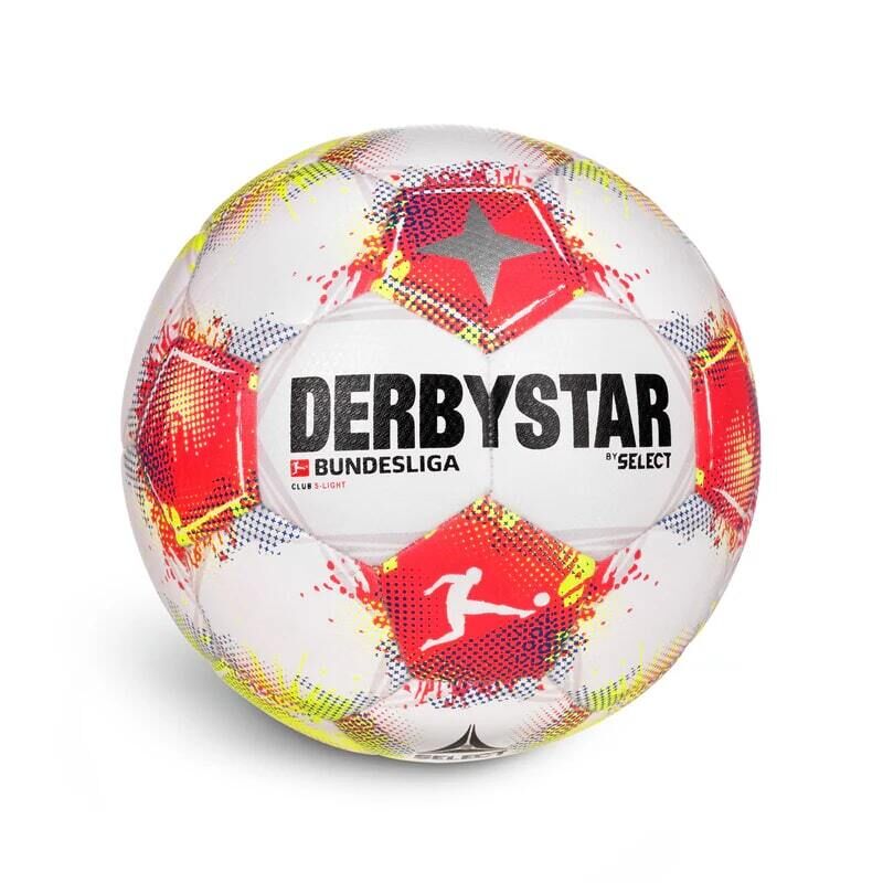 10er Ballpaket Derbystar Bundesliga Club S-Light v25 Trainingsball weiß/rot/gelb 3