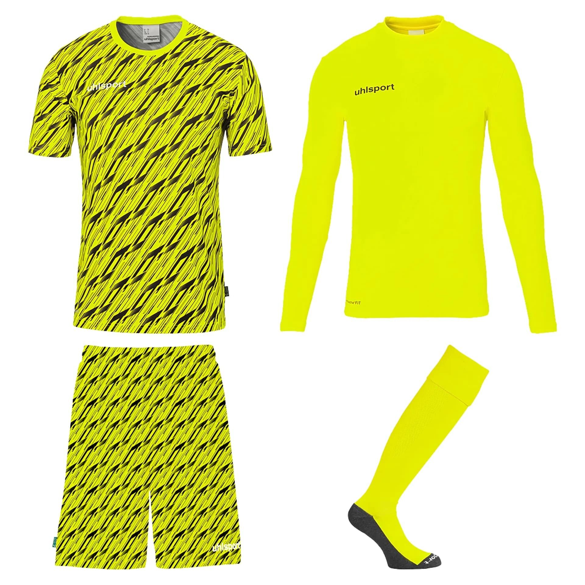 Uhlsport Progressive Torwart Set Kinder kurzarm gelb/schwarz 164