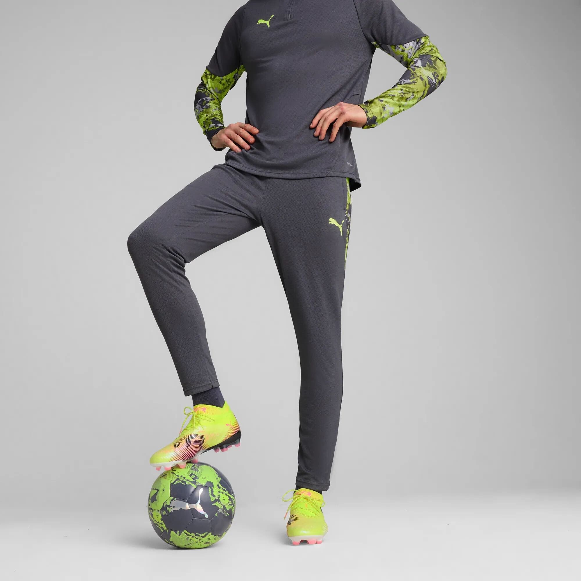 Puma IndividualLIGA Training Pants Kinder galactic gray-yellow alert 176