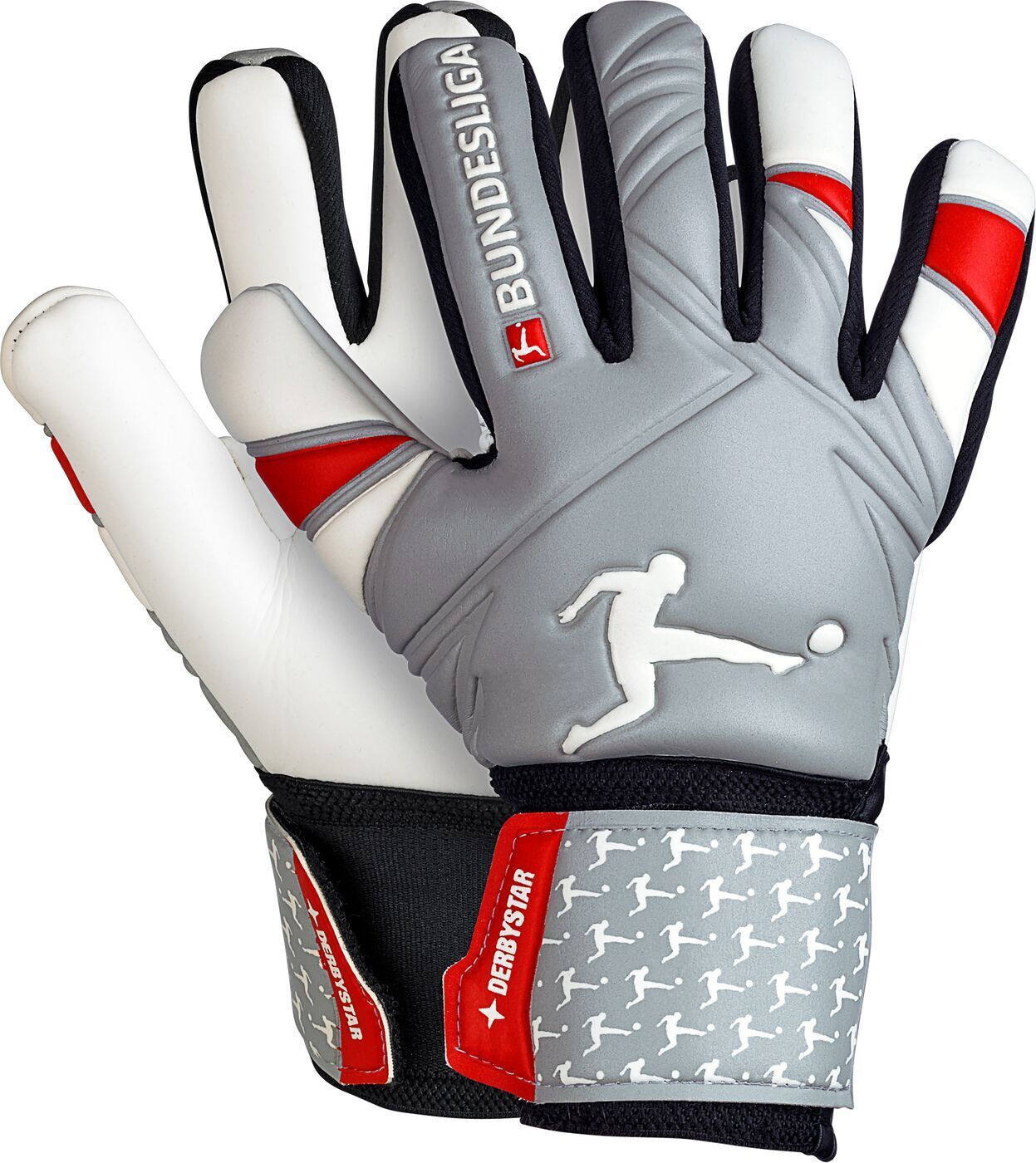 Derbystar Torwarthandschuhe Bundesliga Goalie v22 grau schwarz rot 10,5 Derbystar Torwarthandschuhe Bundesliga Goalie v22 grau schwarz rot 10,5