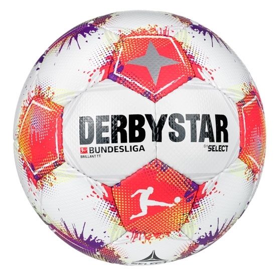 10er Ballpaket Derbystar FB-Bundesliga Brillant TT v25 Trainingsball weiß/rot/lila
