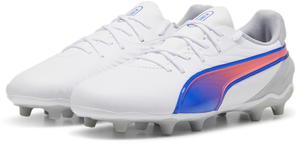 Puma King Match FG/AG Fussballschuhe Kinder puma white-bluemazing-flat light gray 35,5