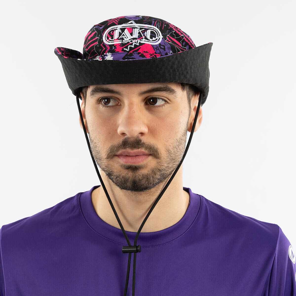 Jako Malle Fischerhut Tropicana weiß/pink/lila/schwarz uni