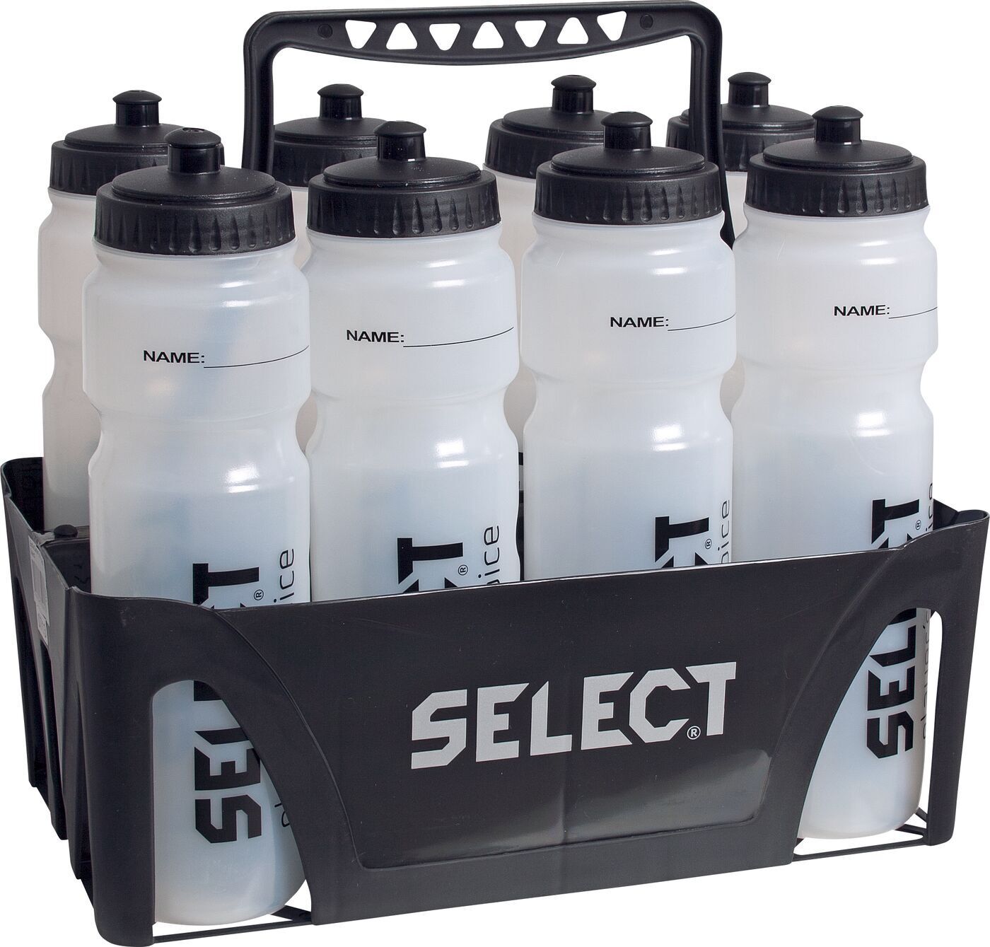 Select Trinkflaschenhalter, schwarz, für 8 Trinkflaschen Select Trinkflaschenhalter, schwarz, für 8 Trinkflaschen
