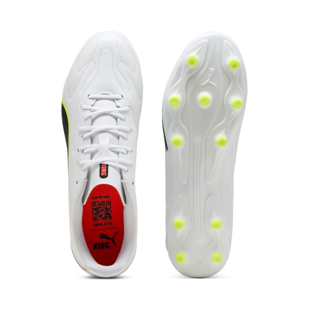 Puma King 20 Play FG/AG Fussballschuhe weiß/schwarz/rot 45