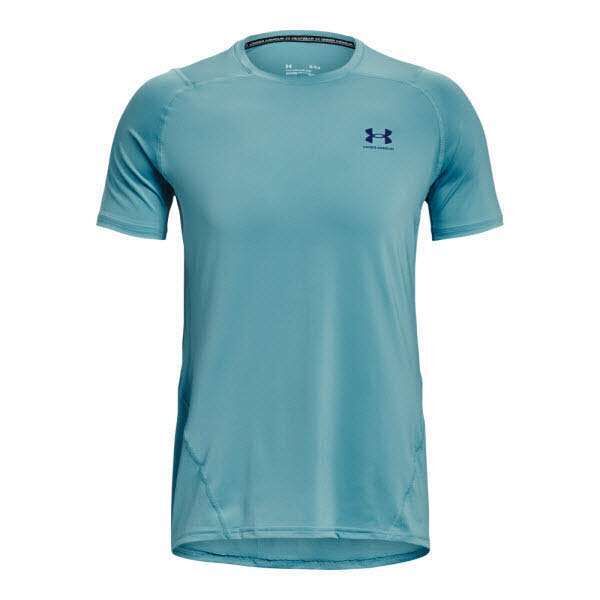 Under Armour UA HG Armour Fitted SS-BLK Glacier Blau XXL