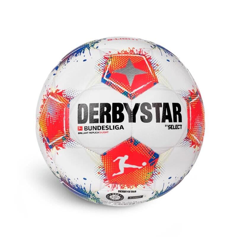 10er Ballpaket Derbystar Bundesliga Brillant Replica S-Light v25 Trainingsball weiß/rot/blau 4