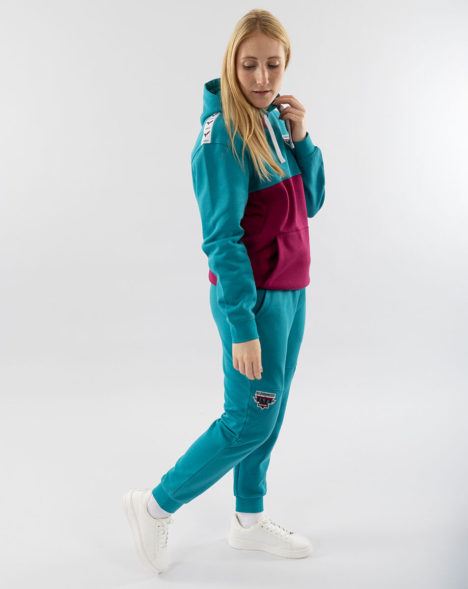 Jako Retroragender Hoodie petrol/berry XS