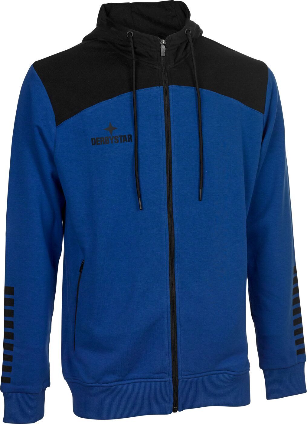 Derbystar Kapuzen-Sweatjacke Ultimo v23 blau schwarz 140 Derbystar Kapuzen-Sweatjacke Ultimo v23 blau schwarz 140
