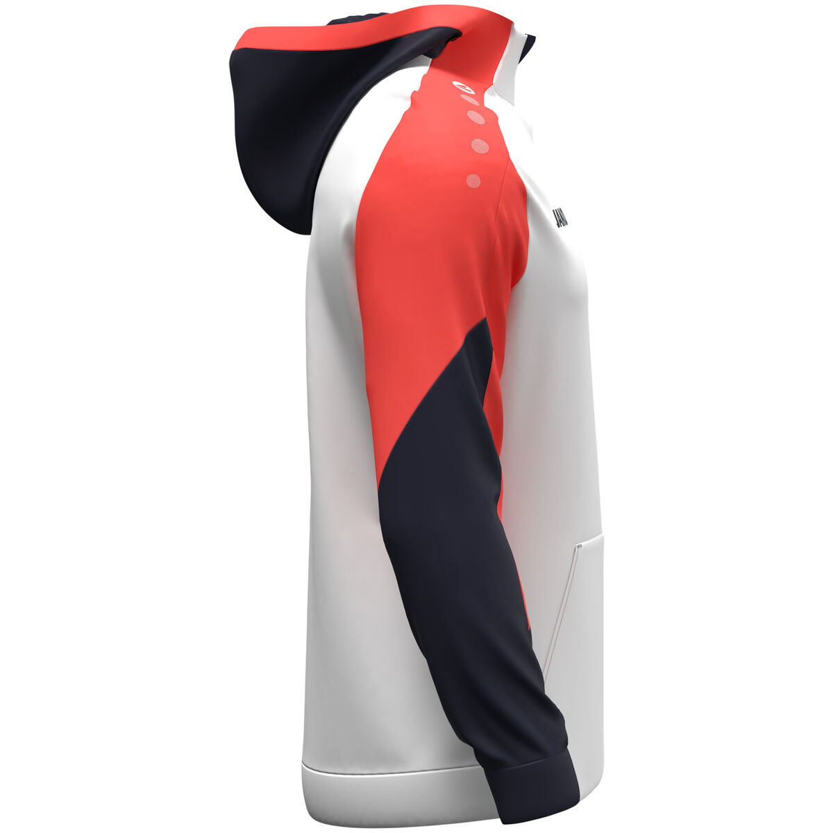 JAKO Zip Hoodie Dynamic weiß/coral/marine 3XL