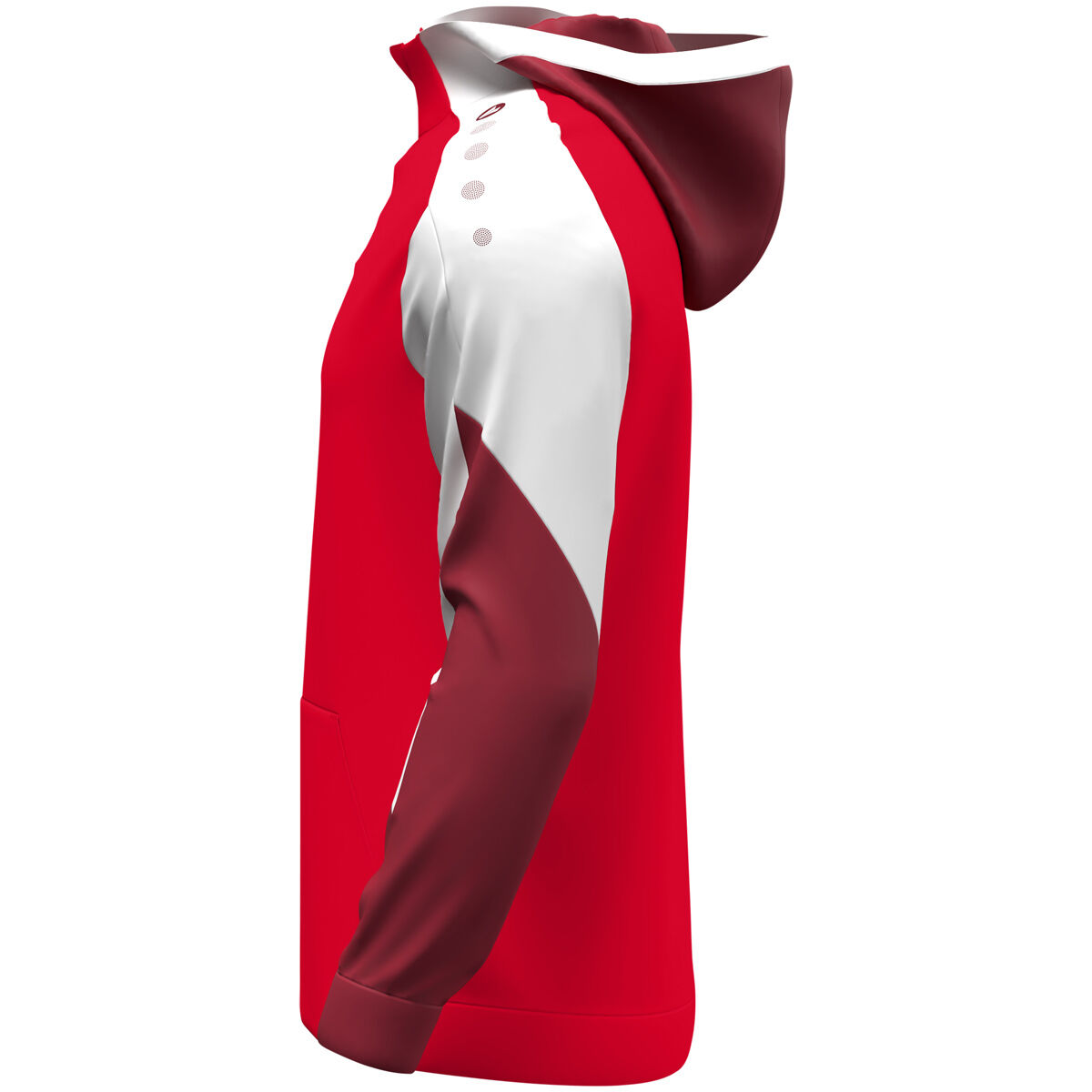 JAKO Zip Hoodie Dynamic rot/weiß/dunkelrot 3XL