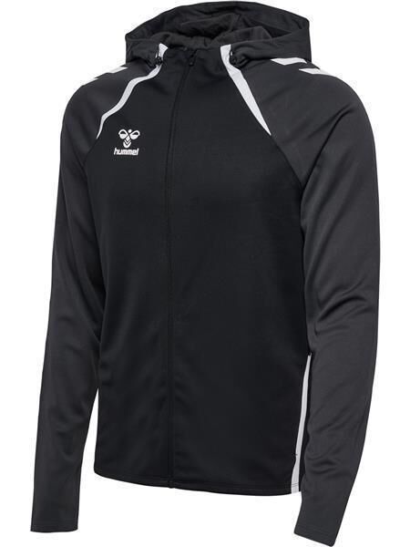 HUMMEL hmlLEAD 2.0 ZIP HOODIE - BLACK/ASPHALT - 2XL