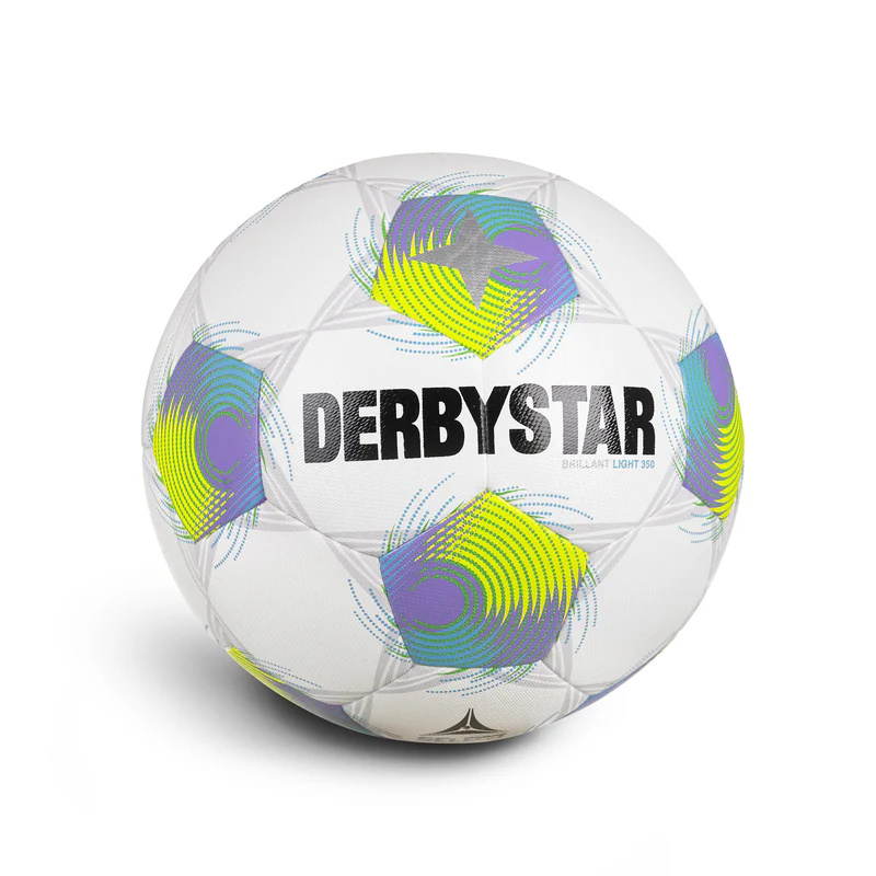 10er Ballpaket Derbystar FB-BRILLANT LIGHT 350 v26 Jugend Trainingsball weiß/grün/lila 4